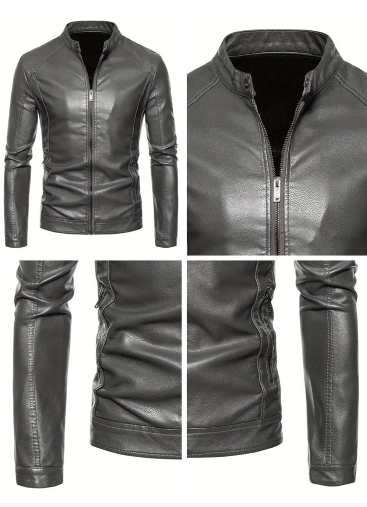 Hakiki Kuzu Derisi Spor Slim Fit Gri Renk Ceket