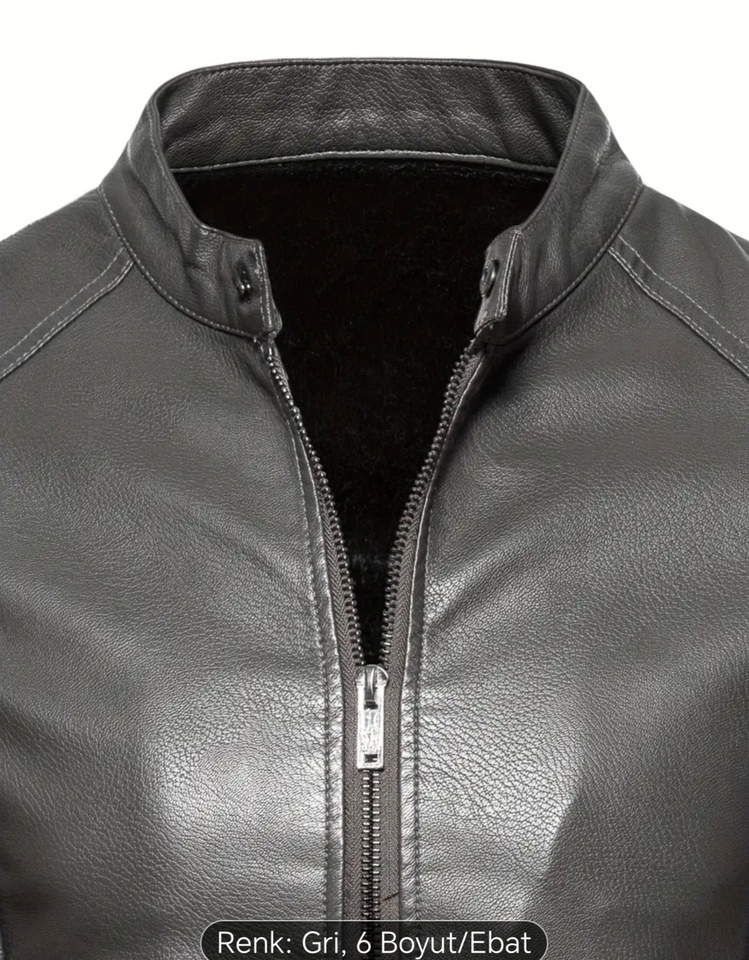 Hakiki Kuzu Derisi Spor Slim Fit Gri Renk Ceket