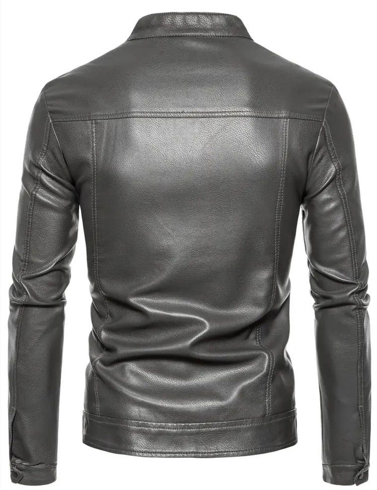 Hakiki Kuzu Derisi Spor Slim Fit Gri Renk Ceket