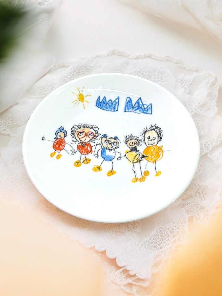 Çocuğumun ilk resmi / Kişiye özel porselen tabak 23 cm