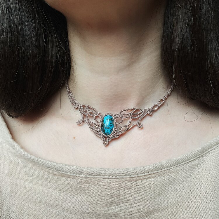 Firuze Makrome Choker
