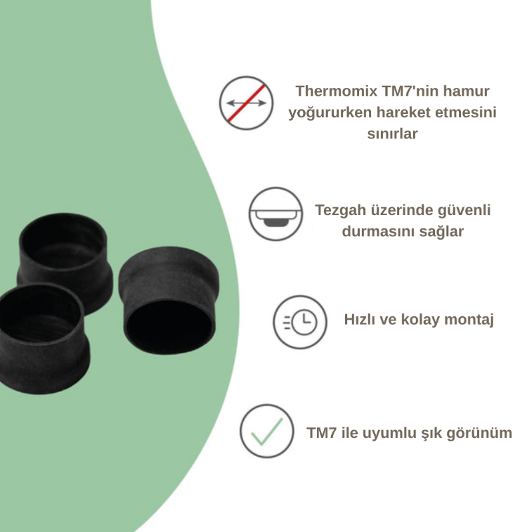 Wundermix Thermomix TM7 için 3'lü silikon ayak seti Mutfak Robotu
