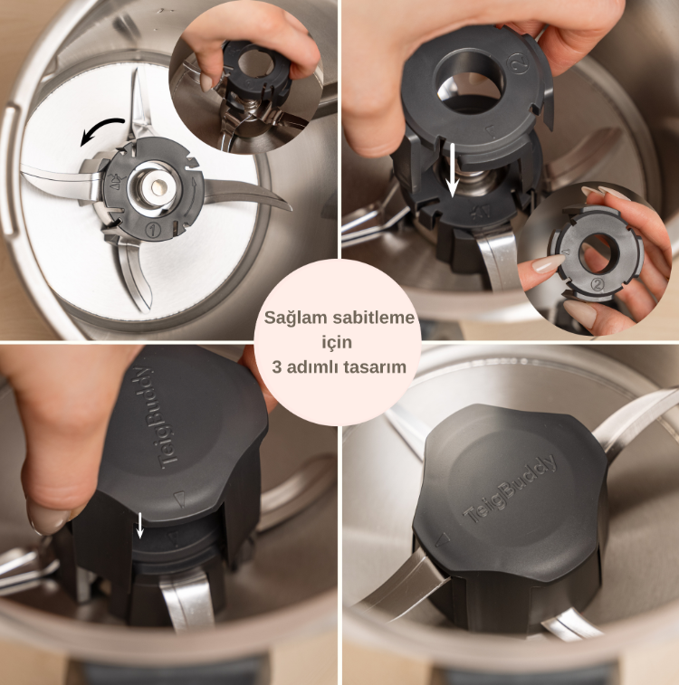 Wundermix TeigBuddy Thermomix Mutfak Robotu TM7 ve TM6 için Hamur kalıntısı önleyici