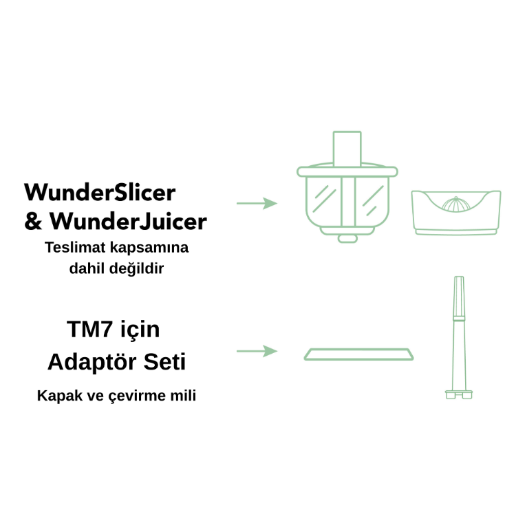 Wundermix WunderJuicer ve WunderSlicer için Thermomix Mutfak Robotu TM7 Adaptör Seti