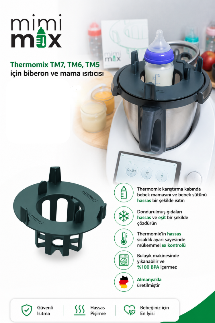 Wundermix Mimimix Thermomix TM7, TM6, TM5 için biberon ve mama ısıtıcısı