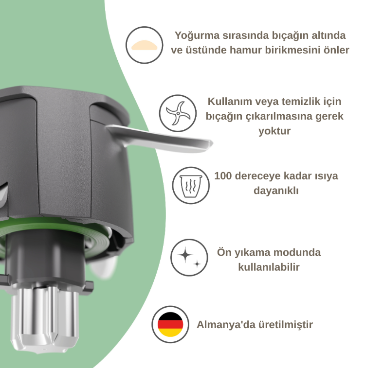 Wundermix TeigBuddy Thermomix Mutfak Robotu TM7 ve TM6 için Hamur kalıntısı önleyici