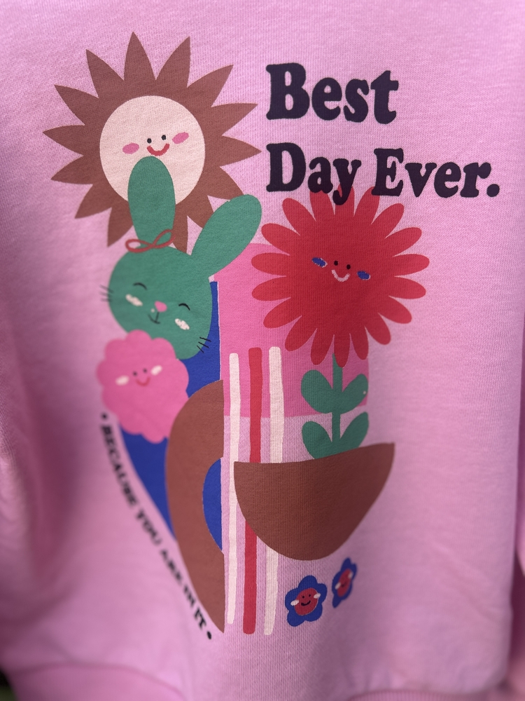 Logolu pembe sweatshirt