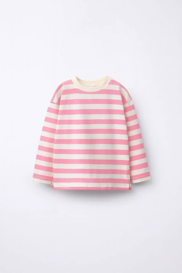 Laciel pembe çizgili sweatshirt