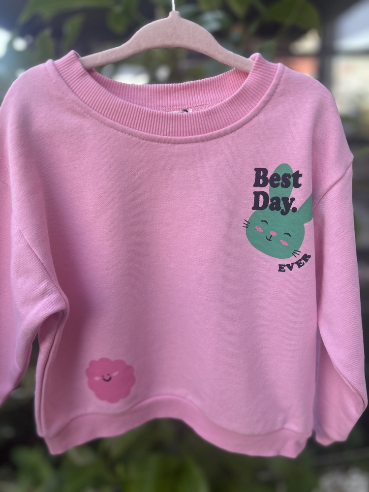 Logolu pembe sweatshirt
