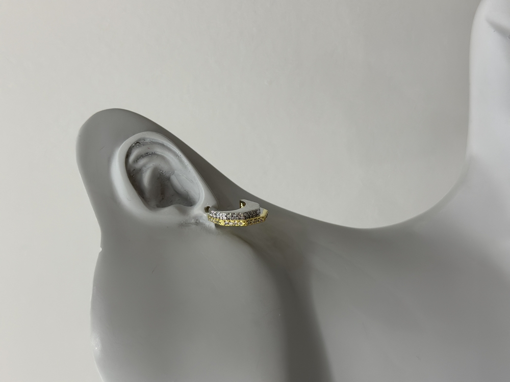 Lune Curve Çift Renk Küpe