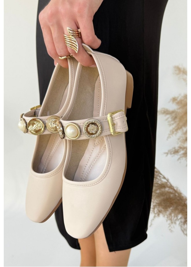 Koope Bej Cilt Babet Ayakkabı - 260793