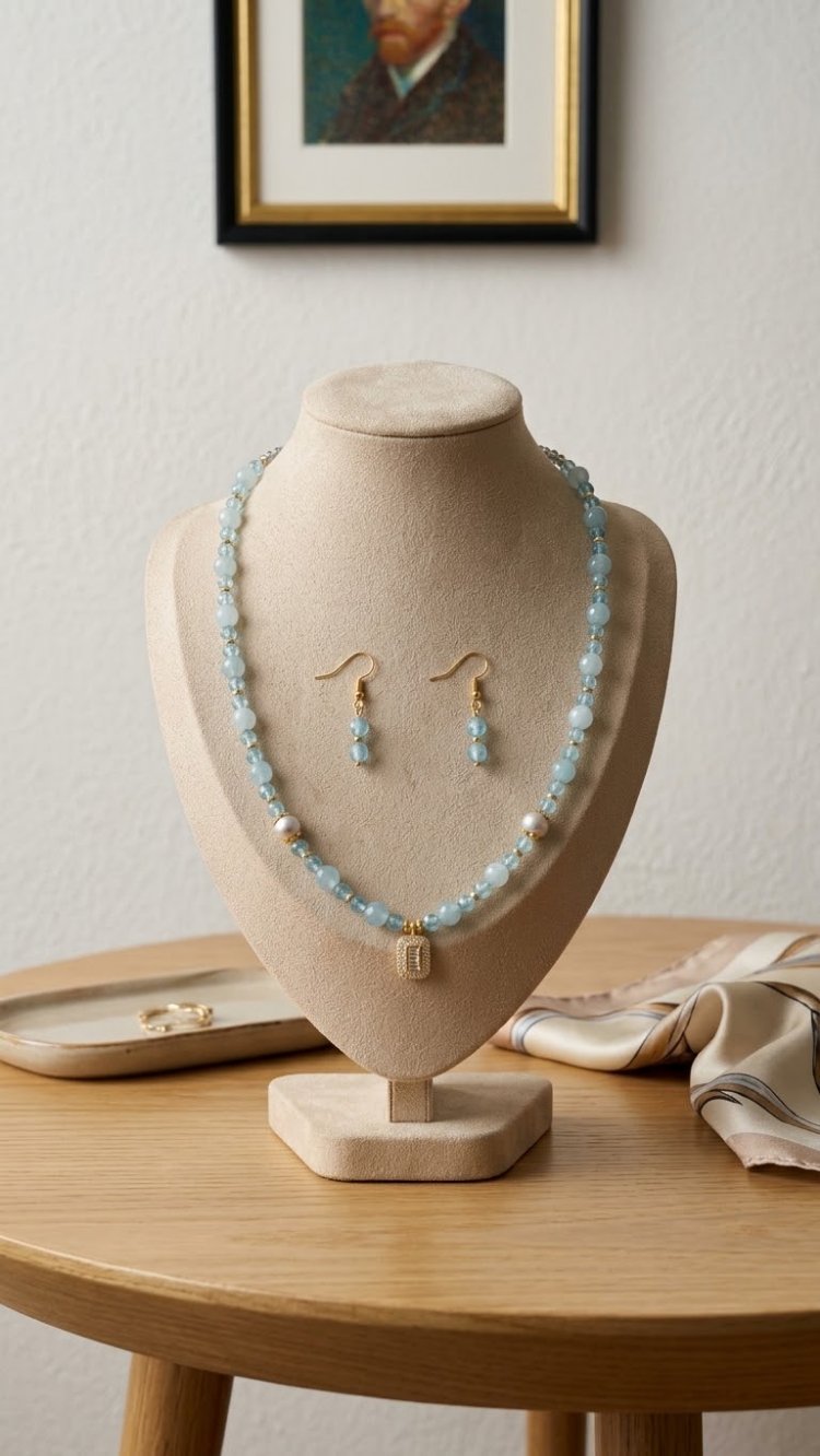 TOPAZ & AKUAMARİN KOLYE VE KÜPESİ