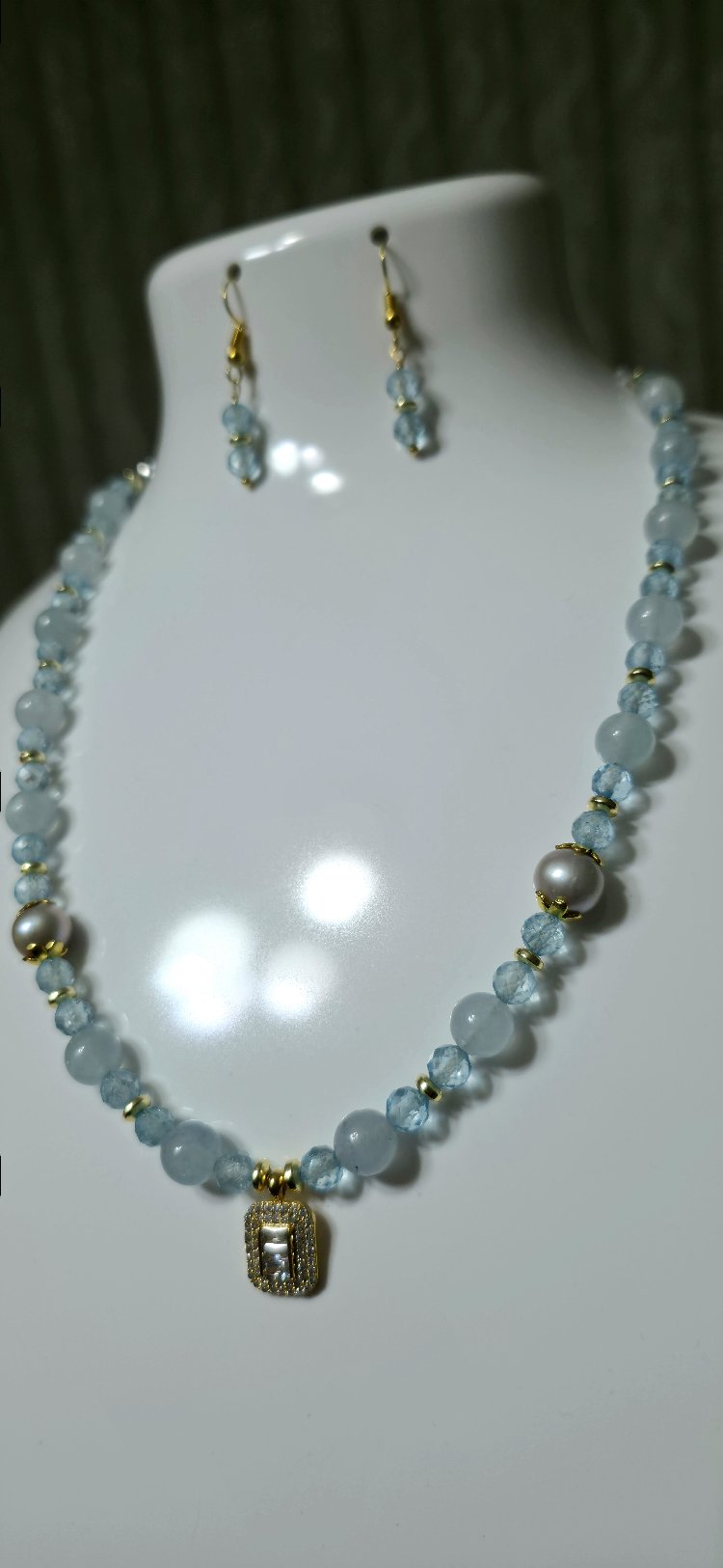 TOPAZ & AKUAMARİN KOLYE VE KÜPESİ