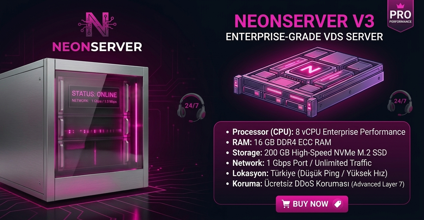 Neon-V3 Pro Enterprise VDS Sunucu Paketi 24 Aylık