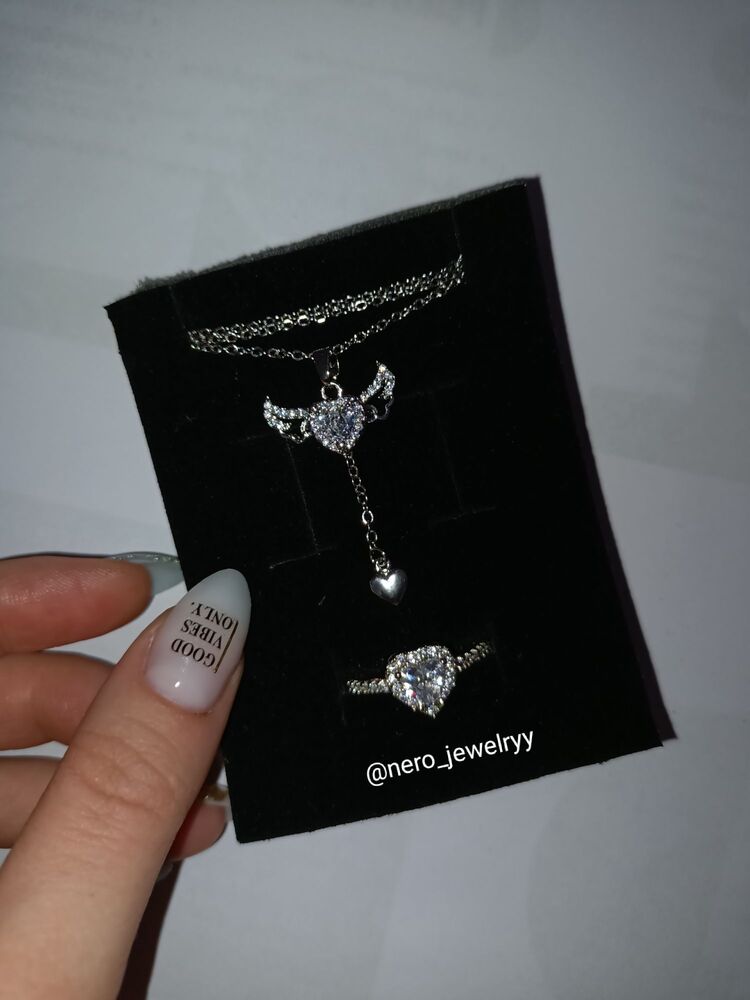 Angel Love Kolye ve Yüzük Seti (Silver)