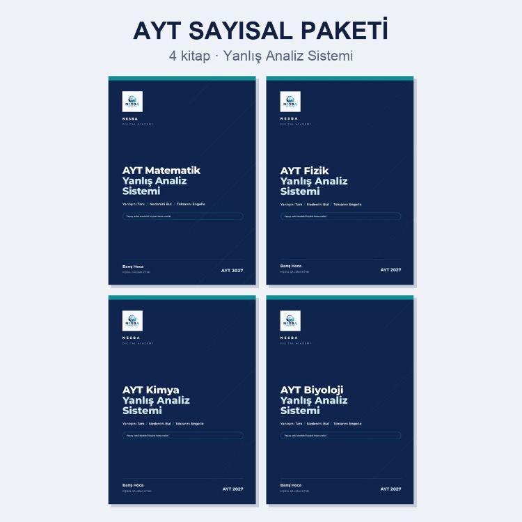 AYT Sayısal Paketi — Yanlış Analiz Sistemi (4 Dijital Çalışma Kitabı)