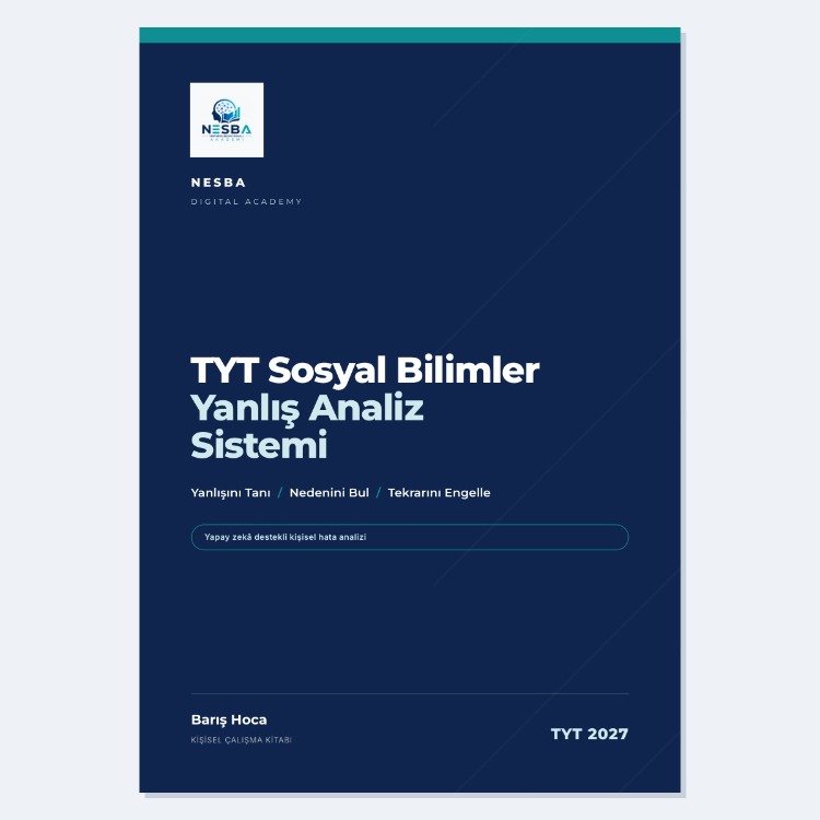 TYT Sosyal Bilimler Yanlış Analiz Sistemi — Dijital Çalışma Kitabı (PDF)