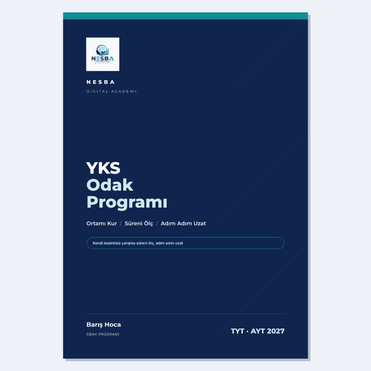YKS Odak Programı — 4 Haftalık Kurulum — Dijital (PDF)