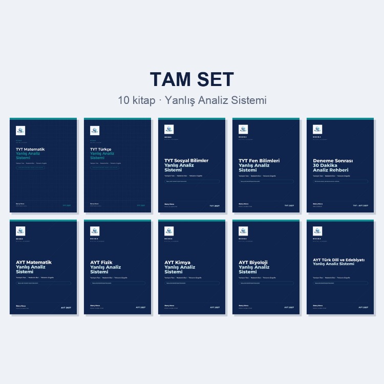 Tam Set — Yanlış Analiz Sistemi (10 Dijital Çalışma Kitabı)
