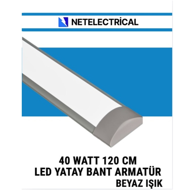 Çift Sıra Ledli Led Bant Armatür 120 Cm 40 Watt 6500 Kelvin Beyaz Renk