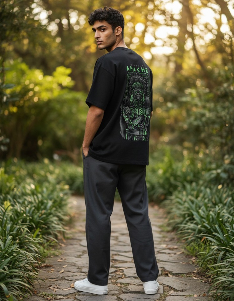 JEXTROWEAR APECHE Siber Savaşçı Unisex Oversize Tişört