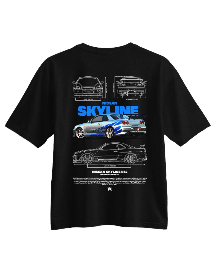 JEXTROWEAR Nissan Skyline R34 Unisex Oversize Tişört