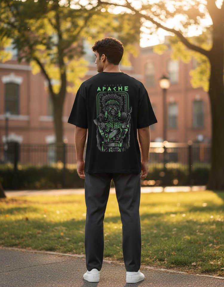 JEXTROWEAR APECHE Siber Savaşçı Unisex Oversize Tişört