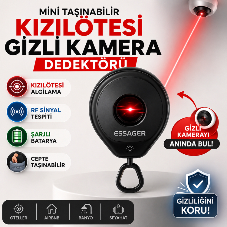 Mini Gizli Kamera Dedektörü | Kızılötesi & RF Sinyal Bulucu