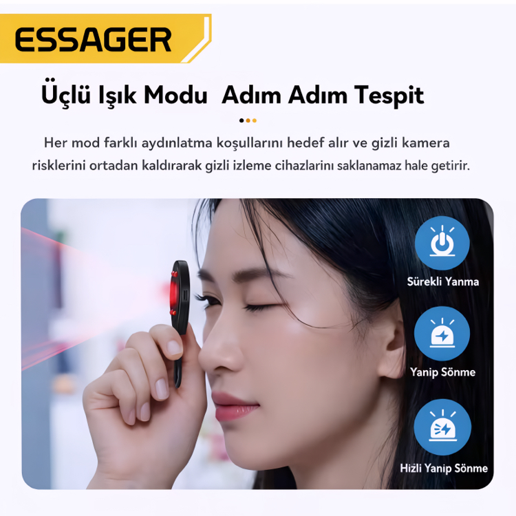 Mini Gizli Kamera Dedektörü | Kızılötesi & RF Sinyal Bulucu