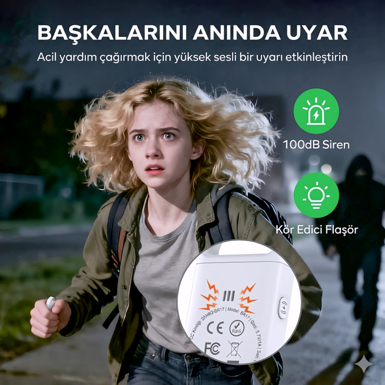Akıllı Anahtarlık Alarm & Konum Bulucu | Şarjlı Beyaz