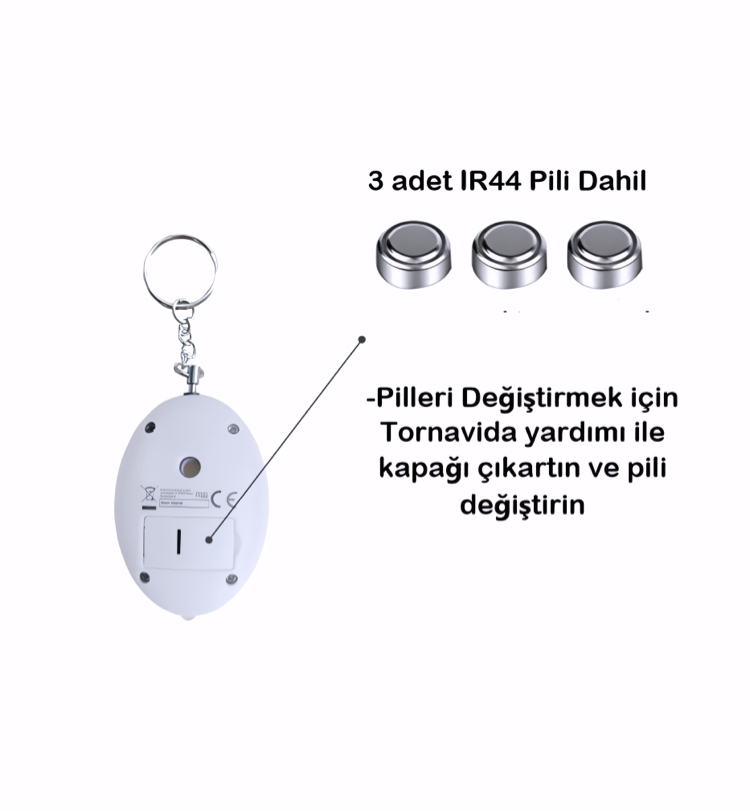 Kişisel Alarm Anahtarlık | 130dB Acil Durum & Enkaz Güvenlik Butonu