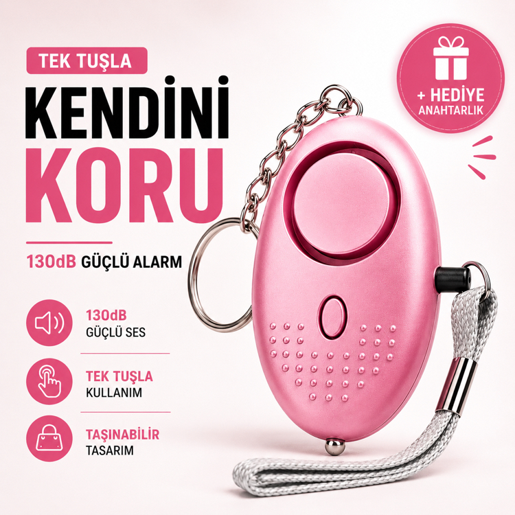 Kadın Güvenlik Alarmı (130dB) | Hediye Anahtarlık