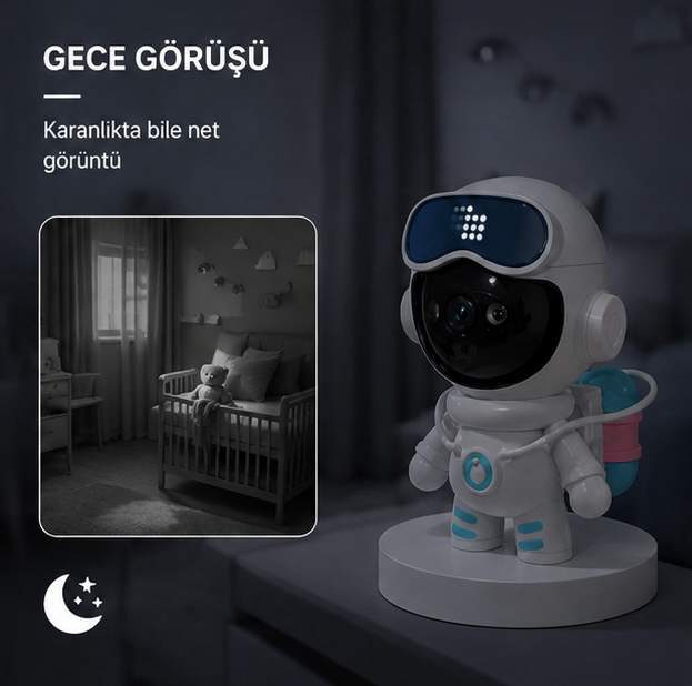 4K Akıllı Robot IP Kamera | 360° Wi-Fi Güvenlik Kamerası
