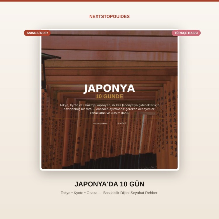 Japonya 10 Günlük Gezi Rehberi PDF | Tokyo Kyoto Osaka Hiroşima Hakone Rotası
