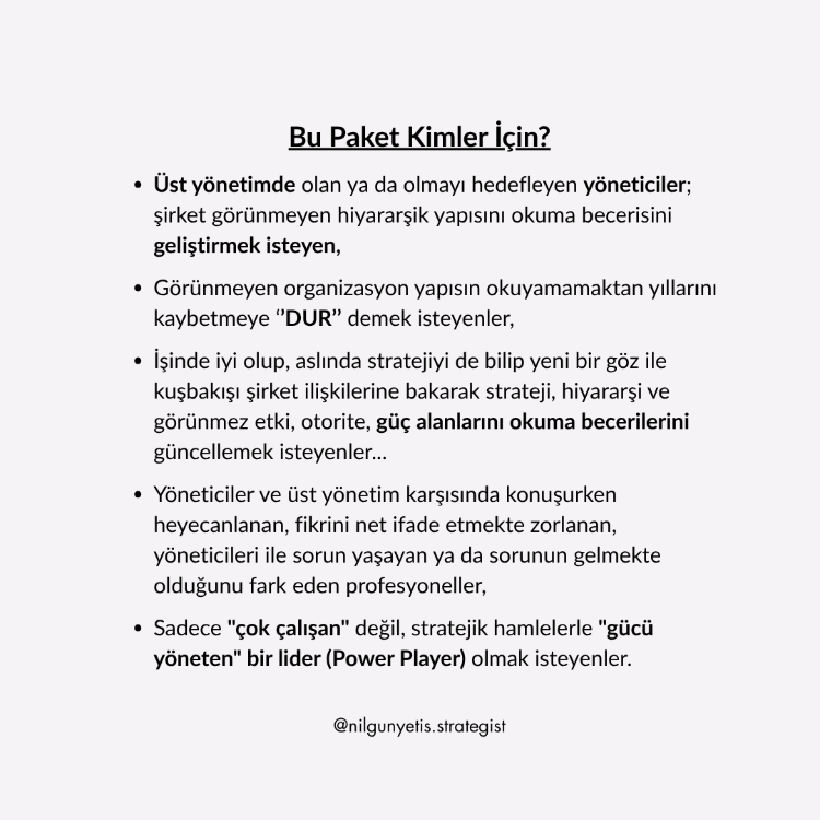 POWER PLAYER: Şirket içi Güç Haritası ve Sana Etkileri & Kariyer Stratejisi