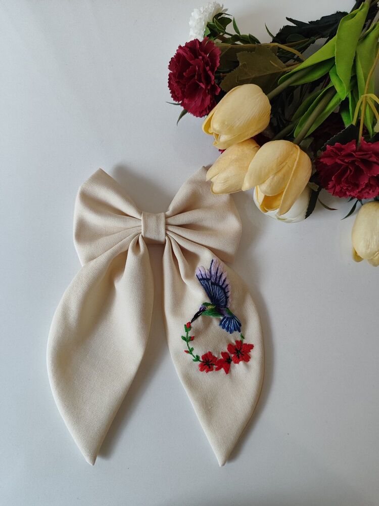 kuş desen nakışlı toka