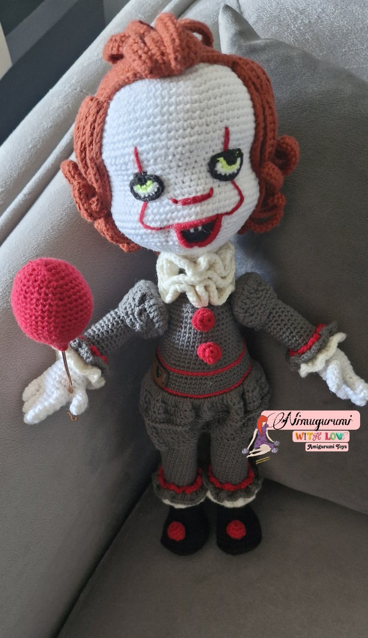 Amigurumi Pennywise, amigurumi palyaço