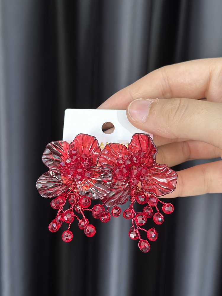 Pervane küpe (bordo)