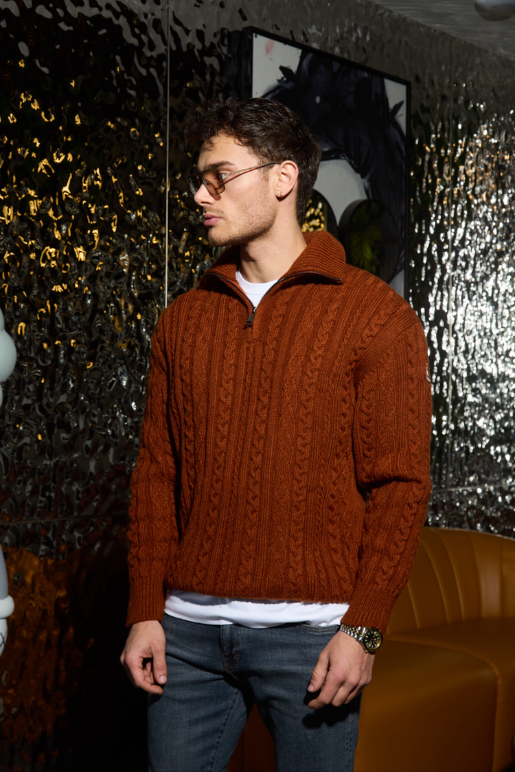 Moncler yarım fermuarlı triko