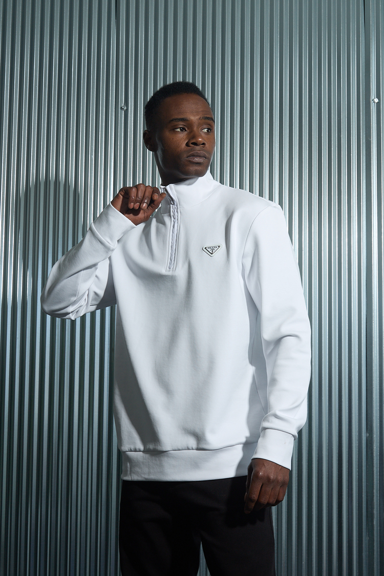 Prada Yarım Fermuarlı  Sweatshirt