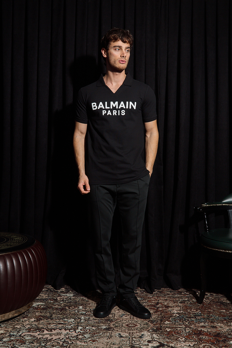 Balmain Yakalı T-Shırt