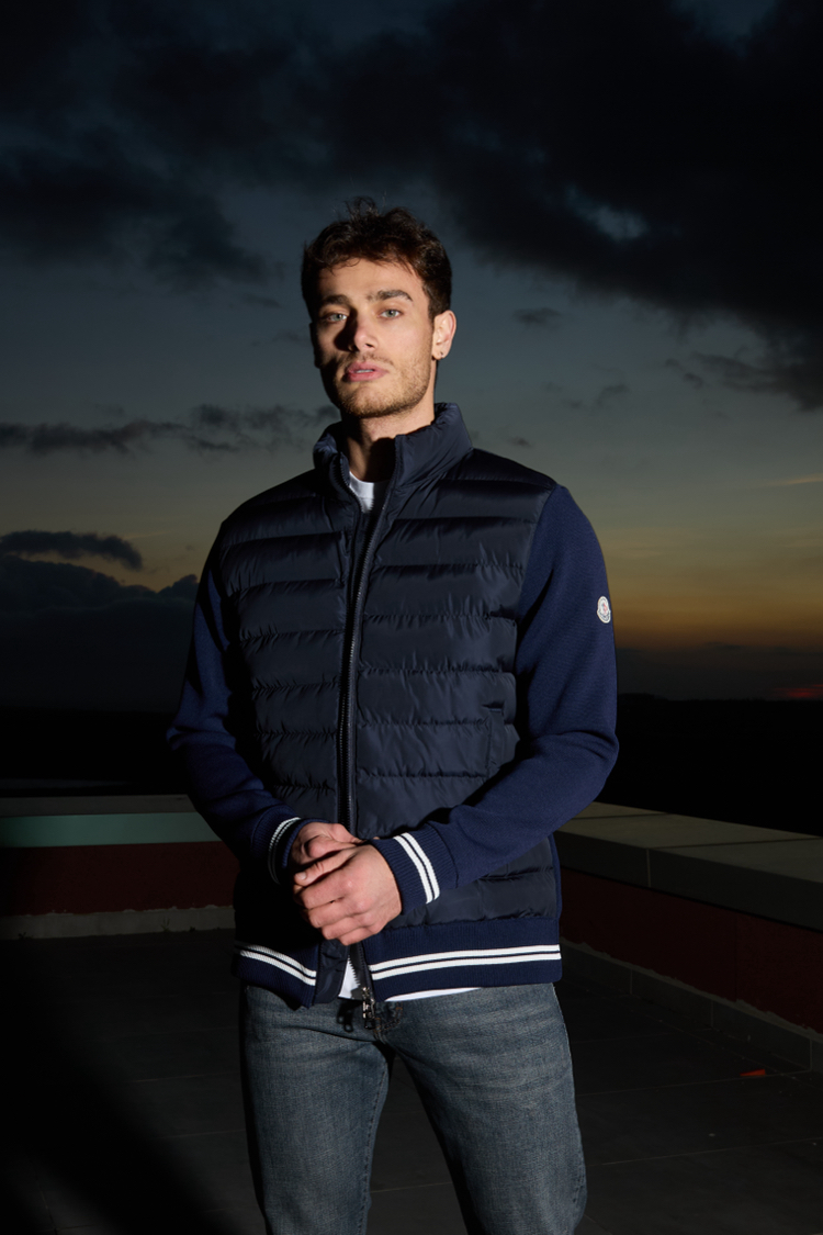 Moncler Çelik örme detaylı mont