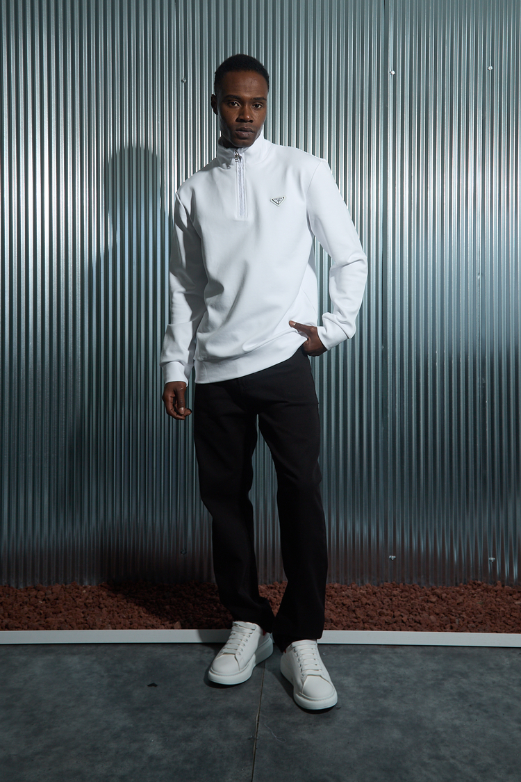 Prada Yarım Fermuarlı Sweatshirt