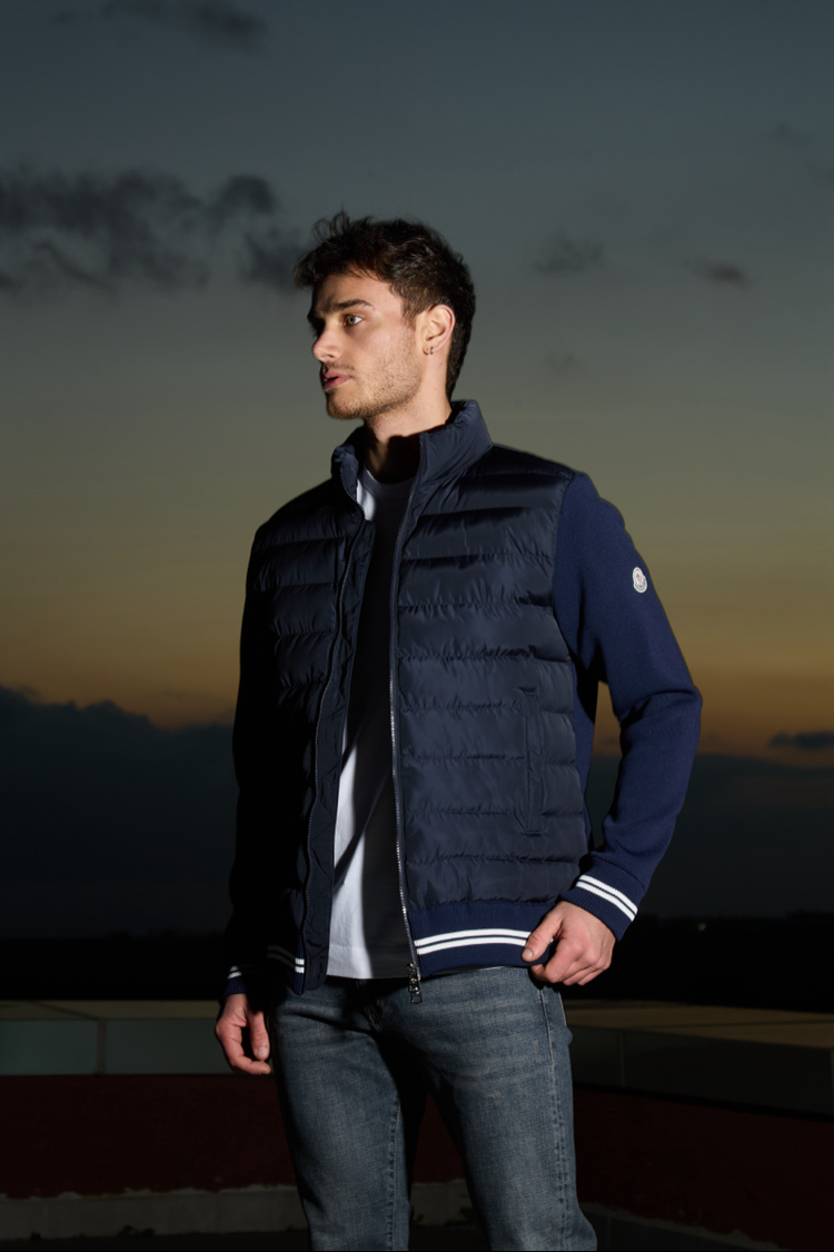 Moncler Çelik örme detaylı mont