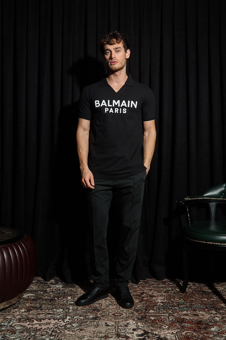 Balmain Yakalı T-Shırt