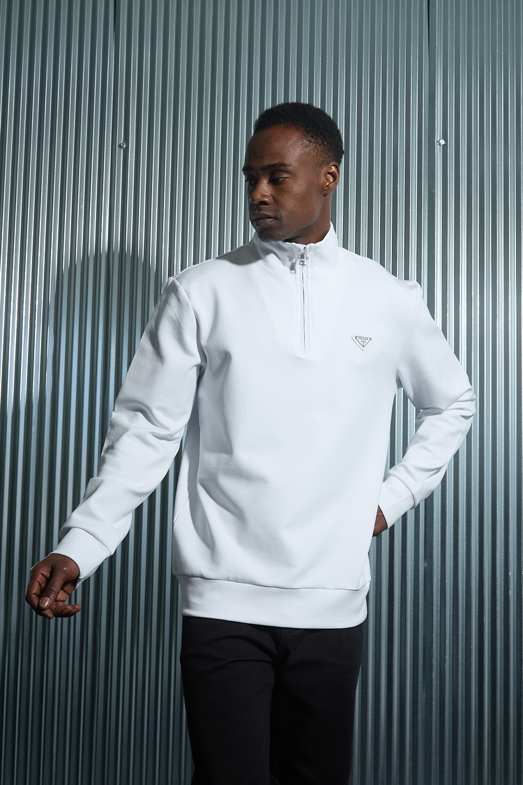 Prada Yarım Fermuarlı  Sweatshirt