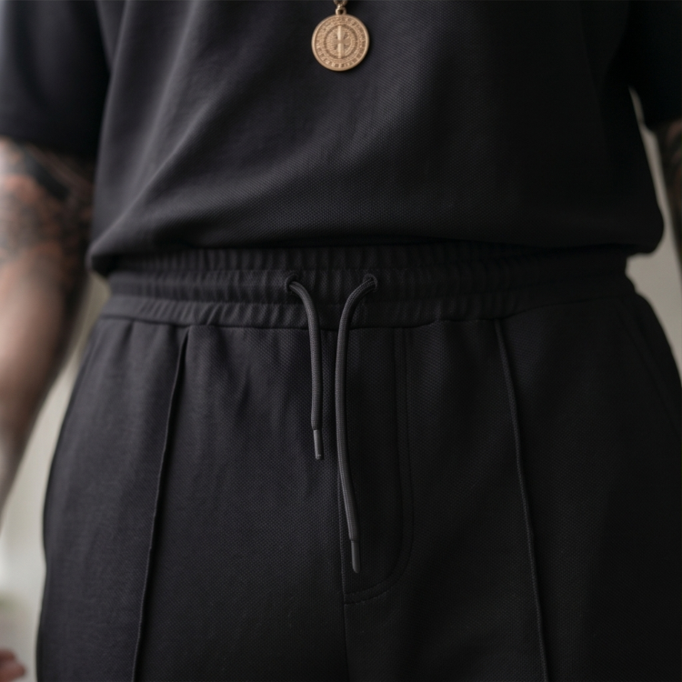 Siyah Oysho Erkek Takım — Oversize Rahat Alt-Üst Set