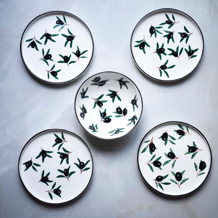 Zeytin Desenli Tabak Takımı 