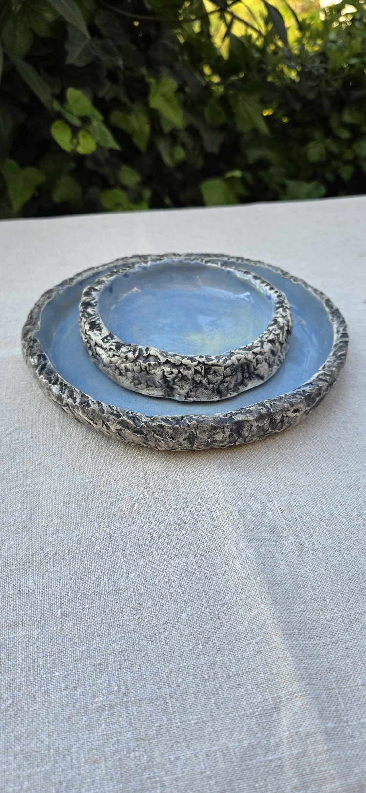 Bedrock blue 3 lü seramik sunum tabağı