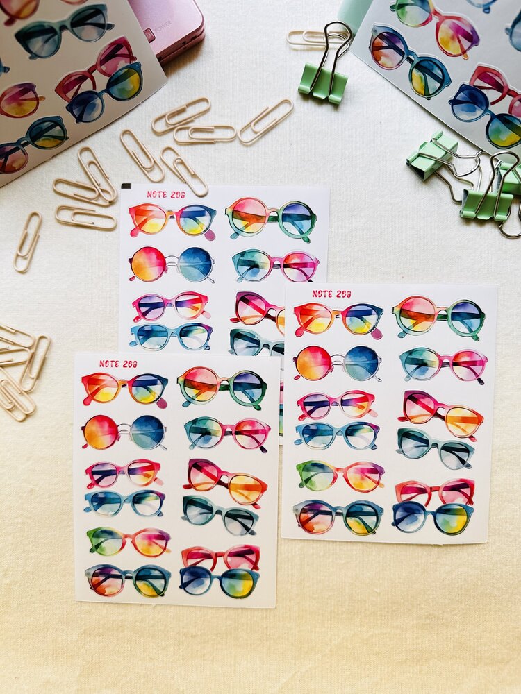 Renkli Gözlük Sticker